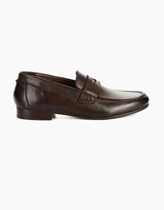 Hudson Mens ARGYLE MENS BROWN LEATHER LOAFER - Size: 12