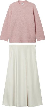 B+ab Trui en midi-rok met ronde hals - Roze