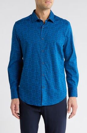 Robert Graham Long Sleeve Woven Shirt in Navy at Nordstrom Rack, Size Xxx-Large
