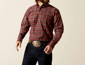 Ariat Scotty Classic Fit Shirt In Dark Red