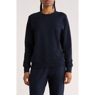 90 Degree by Reflex Everyday French Terry Raglan Sleeve Sweatshirt in True Navy at Nordstrom Rack, Size Small