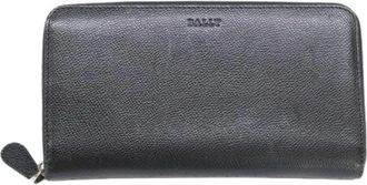 Bally Pre-owned Wallets, male, Black, Size: ONE SIZE Pre-owned Valen Leather Long Zip Wallet