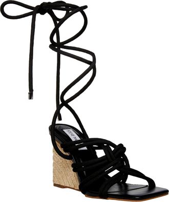 Steve Madden ldolized Wedge Sandal Black IDOL06S1-027 Womens