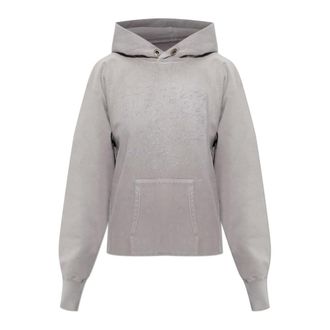 Maison Margiela Hoodies, female, Gray, Size: XS Embroidered Sweatshirt