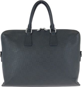 Louis Vuitton Black Leather Briefcase (Pre-Owned)
