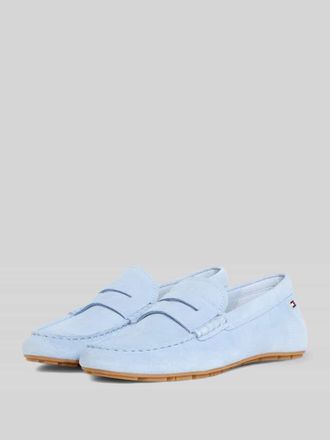 Tommy Hilfiger Mokassins aus Veloursleder in Hellblau, Gr&ouml;&szlig;e 36