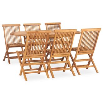 vidaXL Set De Comedor De Jard&iacute;n Plegable 7 Pzas Madera Maciza De Teca Vidaxl