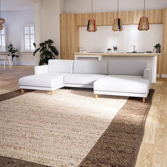 MYCS Wohnlandschaft Weiß MIT FÜßEN - Flexible Designer-Wohnlandschaft: Hochwertige Materialien, einzigartiges Design - 304 x 75 x 162 cm, Konfigurator