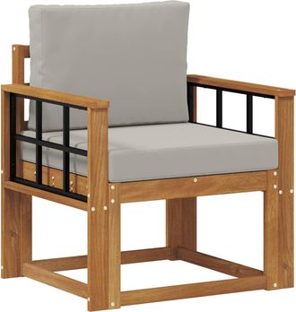 vidaXL Sof&aacute; De Exterior Madera De Acacia S&oacute;lida Y Poli&eacute;ster Vidaxl