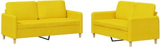 vidaXL Vidaxl - Juego De Sof&aacute;s Con Cojines 2 Piezas Tela Amarillo Claro