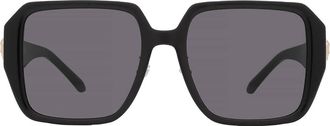 Versace Dark Grey Square Ladies Sunglasses VE4472D GB1/87 56