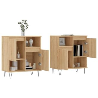 Berkfield Home Sideboards 2 pcs Sonoma Oak Engineered Wood in Light Tan