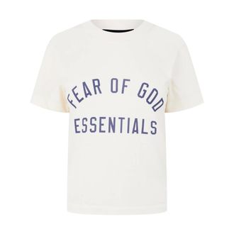 Fear of God Essentials Tri-Blend Crewneck Logo T-Shirt - female - Fear Of God - T-Shirts - White - S - Tops