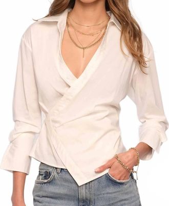 Heartloom Wrap Button Up Shirt In White