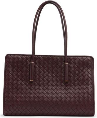 Bottega Veneta Barbara Intrecciato Leather Tote in 6149 Deep Mahogany-Brass at Nordstrom