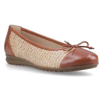 Hush Puppies Laurie Toe Cap Leather Womens Tan Standard Flats - Size UK 7