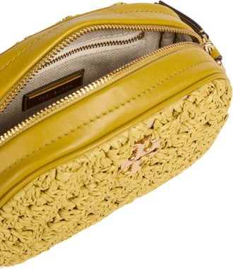 Tory Burch Womens Kira Crochet Logo Camera Bag Green > Shoulder