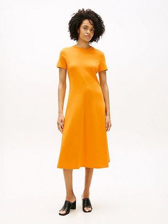 Tommy Hilfiger Interlock Knit Midi Fit And Flare Dress