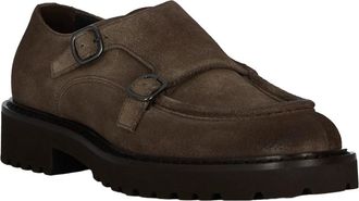 Doucal's Bruin lederen dubbele gesp sandalen - Heren - Platte Schoenen - Bruin - 42 EU - Leer - Schoenen