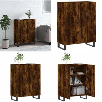 vidaXL Credenza Rovere Fumo 69,5x34x90 cm in Legno Multistrato - Credenza multistrato - Credenza in legno multistrato