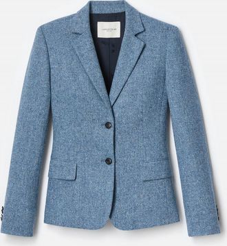 Lafayette 148 New York Womens Double Button Fitted Blazer In Bluebell Multi