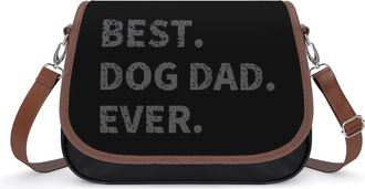 Generic Best Dog Dad Ever Small Womens Crossbody Bags Shoulder Handbag with Adjustable Strap for Travel