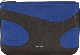 Ferragamo Cut-Out Pebbled Leather Phone Pouch 1