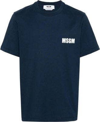 Msgm Hombre, Camisetas, Azul, Talla: S