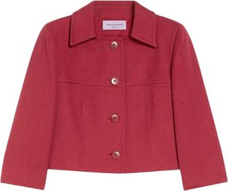 Max Mara Jassen, Dames, Rood, L, Katoen, Ussita Rode Korte Jas