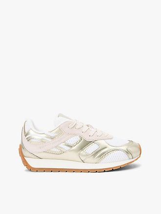 Tommy Hilfiger Mixed Texture Metallic Trainers With Leather