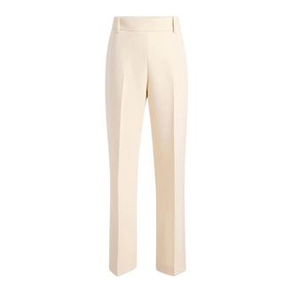 Khaite Dames, Broeken, Beige, Maat: 2XS Wol