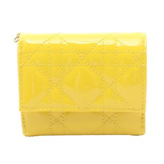 Dior Yellow Patent Leather Wallet (Tri-Fold) (Pre-Owned)