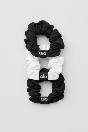 Alo | Fresh Mini Scrunchie (3-Pack) in Black/White