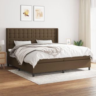 vidaXL Cama Box Spring Con Colch&oacute;n Tela Marr&oacute;n Oscuro 200x200 Cm Vidaxl