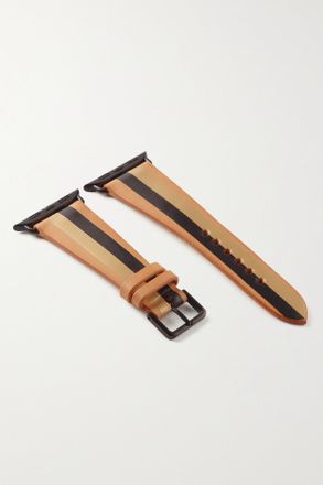 La Californienne Cinturino Per Orologio In Pelle Aa Righe - Nero