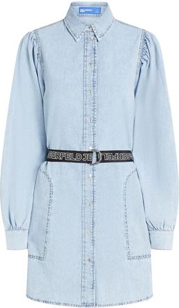 Karl Lagerfeld Chemisier denim con maniche a palloncino - Blu