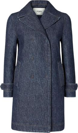 Fendi Blue Notched Lapel Denim Mini Dress