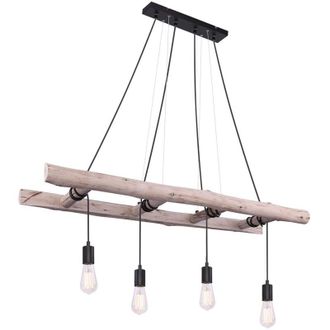 Globo Lighting L&aacute;mpara Colgante - Irmgard - Natural - Madera - Gran - Globo