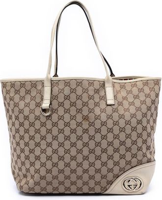 Gucci Pre-owned Gucci Large GG Canvas New Britt Tote Ladies 3B6NP8E22L5G4W0G