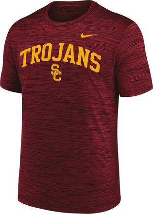 Nike USC Primetime Arch Logo Velocity Nike Mens Dri-FIT College T-Shirt in Red | NKPQ69WSCJ-DNF