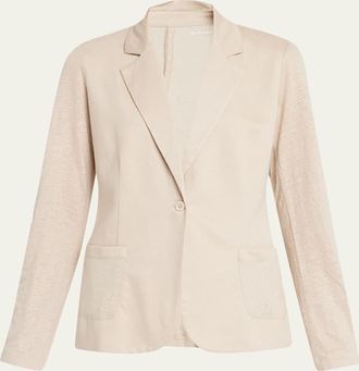 Majestic Filatures Stretch Linen One-Button Blazer