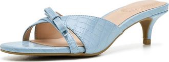 Bandolino Rissie Womens Dress Sandals Light Blue Croco : 6.5 M, Faux Leather