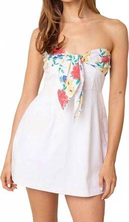 Olivaceous Haylie Strapless Mini Dress In White