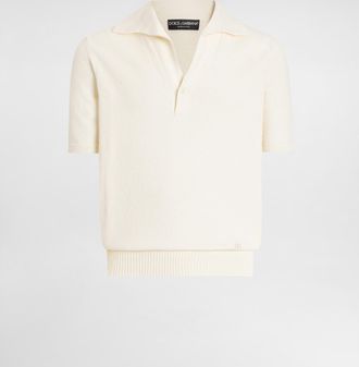 Dolce & Gabbana Cotton Blend Polo Shirt - Man Sweaters And Cardigans Beige 48