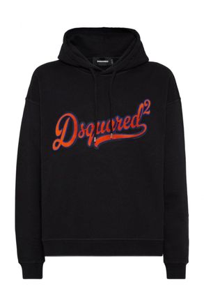 Dsquared2 RELAX FIT COLLEGE LOGO HOODIE Size: L, colour: BLACK