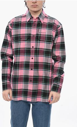 Givenchy Cotton-Blend Shirt With Plaid Check Pattern size 39