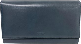 Prada Blue Leather Wallet (Bi-Fold) (Pre-Owned)