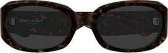 Saint Laurent Grey Oval Ladies Sunglasses SL 868 002 57