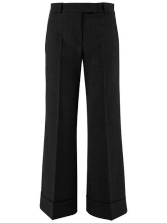 Ql2 Quelledue Black Tailored Crease Wool Formal Pants