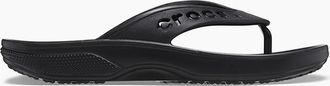 Crocs Mens Baya II Flip Flops with Lacoste Lettering - Black - Size: 7 41-42